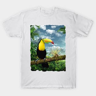 Keel Billed Toucan Jungle View T-Shirt